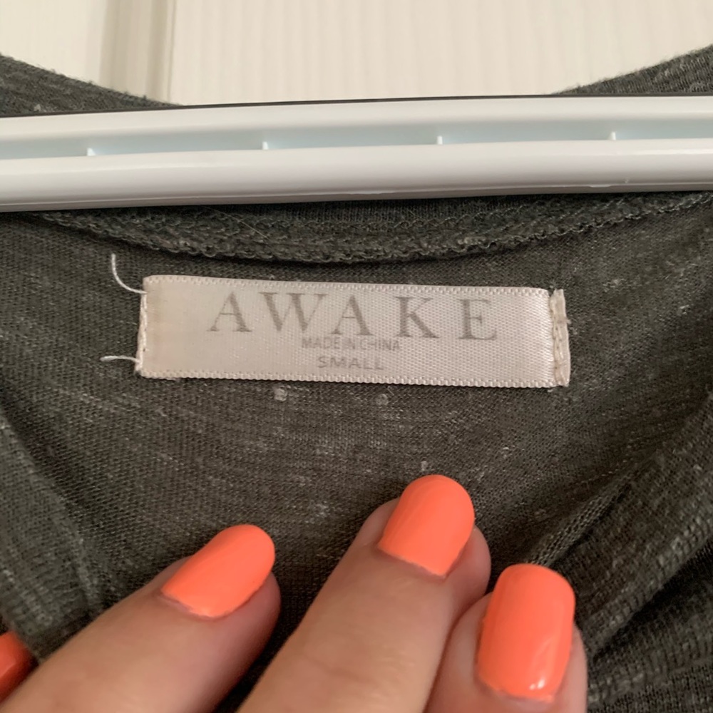 ✨5 for $25✨ Awake Army Green Women’s T-Shirt - Picture 3 of 5